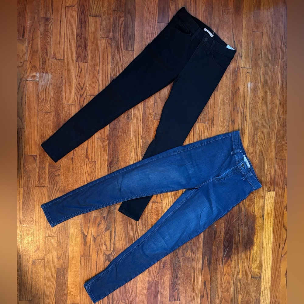 Topshop Joni Dark Blue and Levi’s Black Skinny Jeans